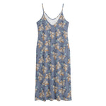 Baby Koala Pattern Print Jersey Midi Cami Dress