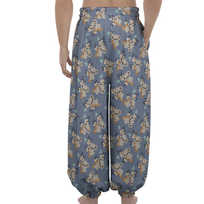 Baby Koala Pattern Print Lantern Pants