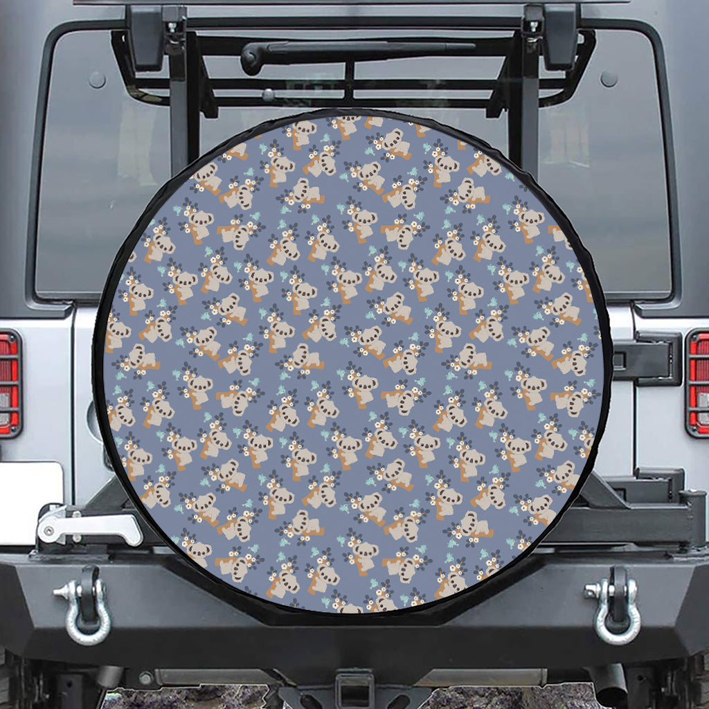 Baby Koala Pattern Print Leather Spare Tire Cover