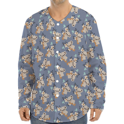 Baby Koala Pattern Print Long Sleeve Baseball Jersey