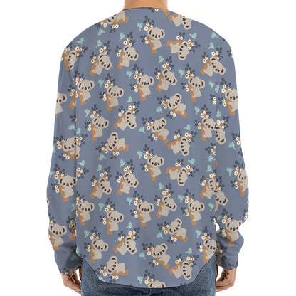 Baby Koala Pattern Print Long Sleeve Baseball Jersey