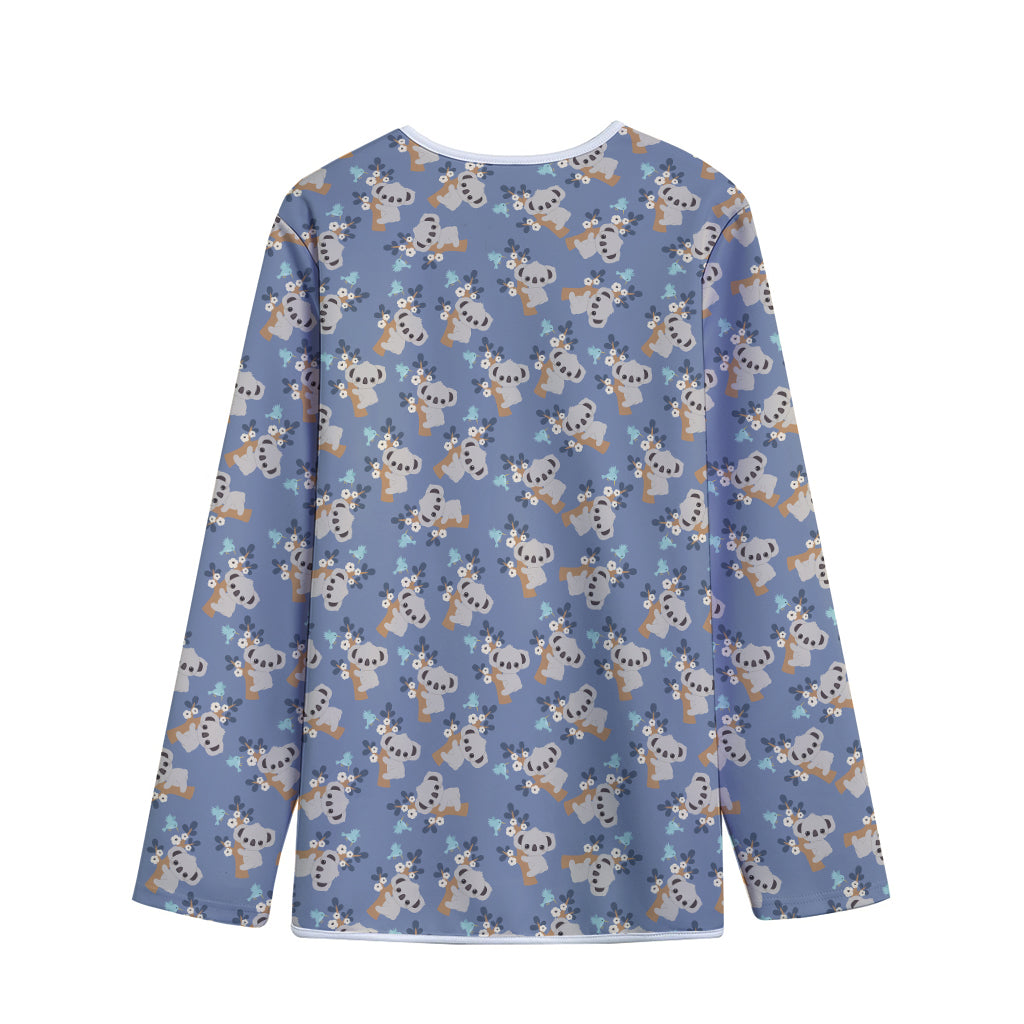 Baby Koala Pattern Print Long Sleeve Short Coat