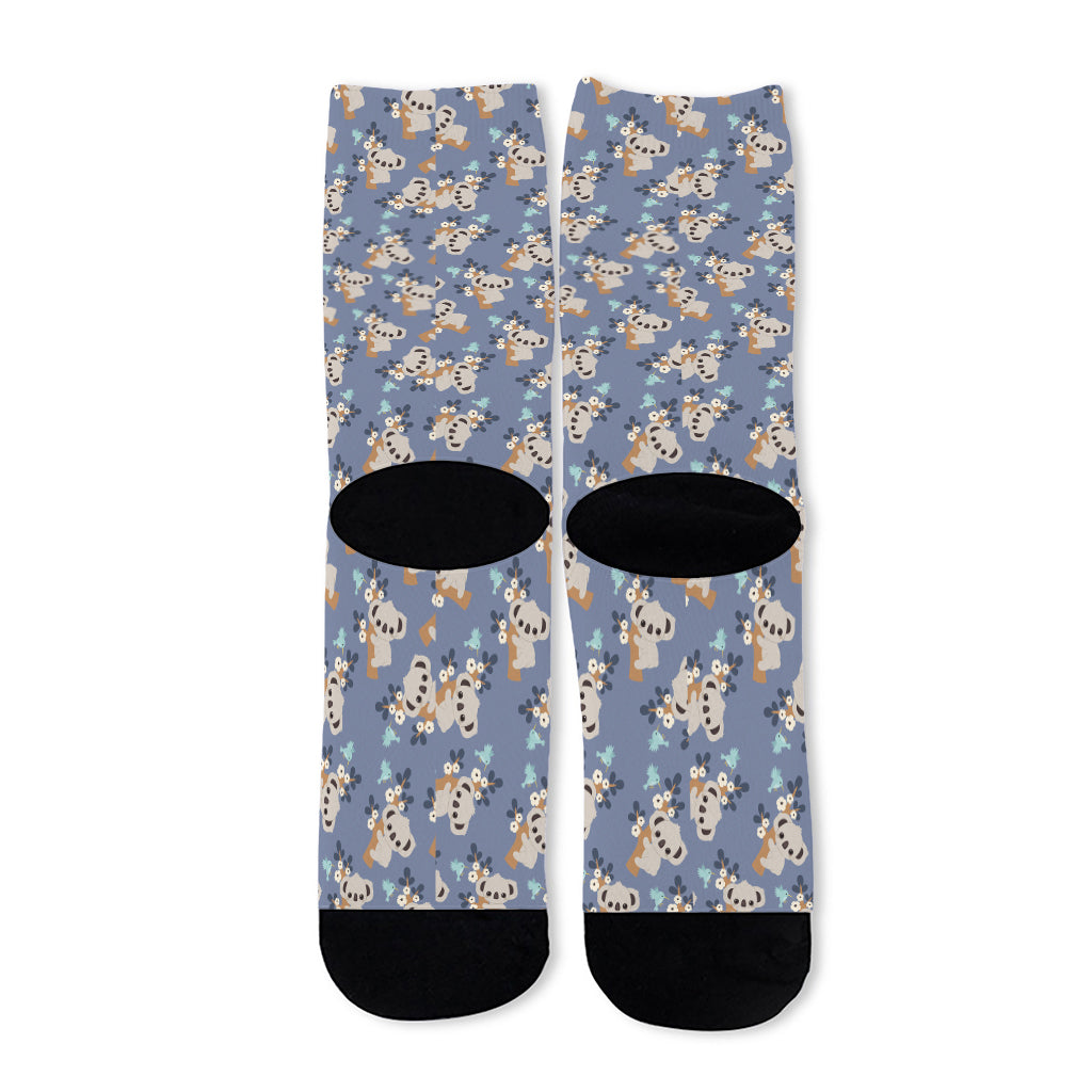 Baby Koala Pattern Print Long Socks