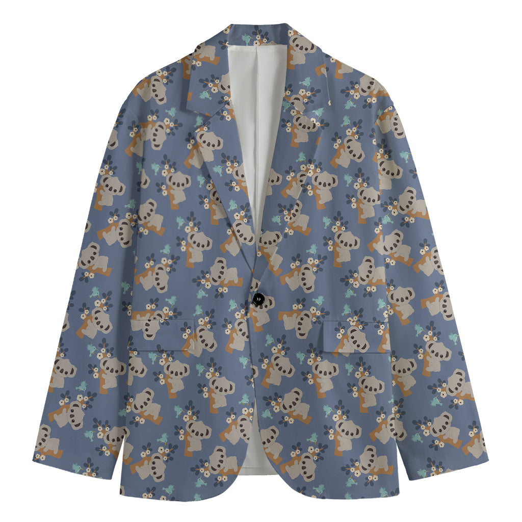 Baby Koala Pattern Print Men's Cotton Blazer