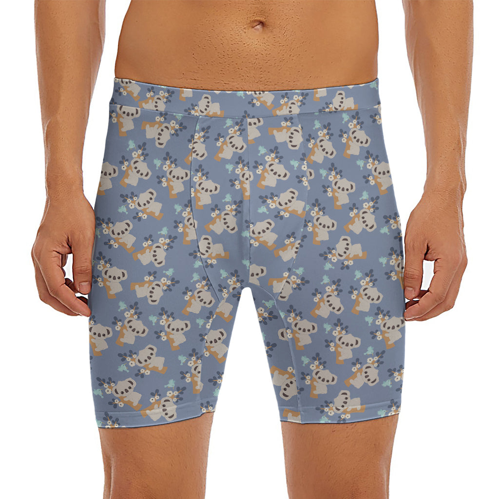 Baby Koala Pattern Print Men's Long Boxer Briefs