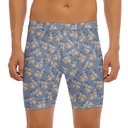 Baby Koala Pattern Print Men's Long Boxer Briefs