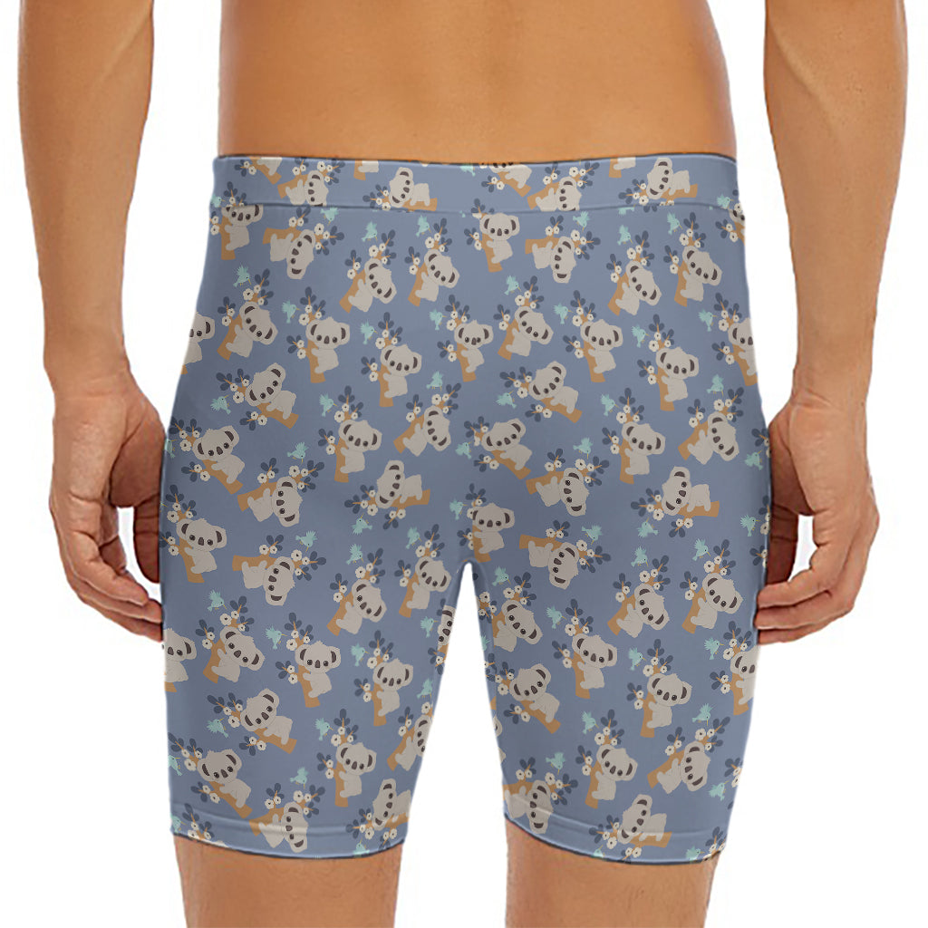 Baby Koala Pattern Print Men's Long Boxer Briefs