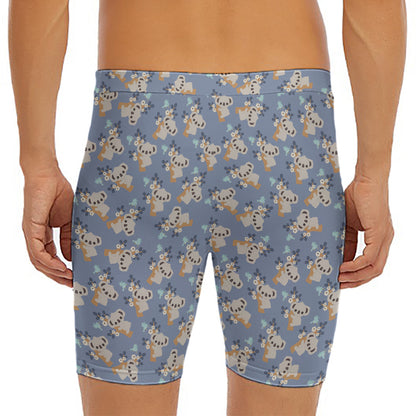 Baby Koala Pattern Print Men's Long Boxer Briefs