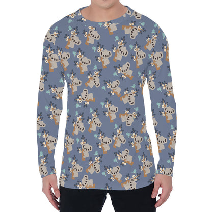 Baby Koala Pattern Print Men's Long Sleeve T-Shirt