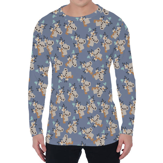 Baby Koala Pattern Print Men's Long Sleeve T-Shirt