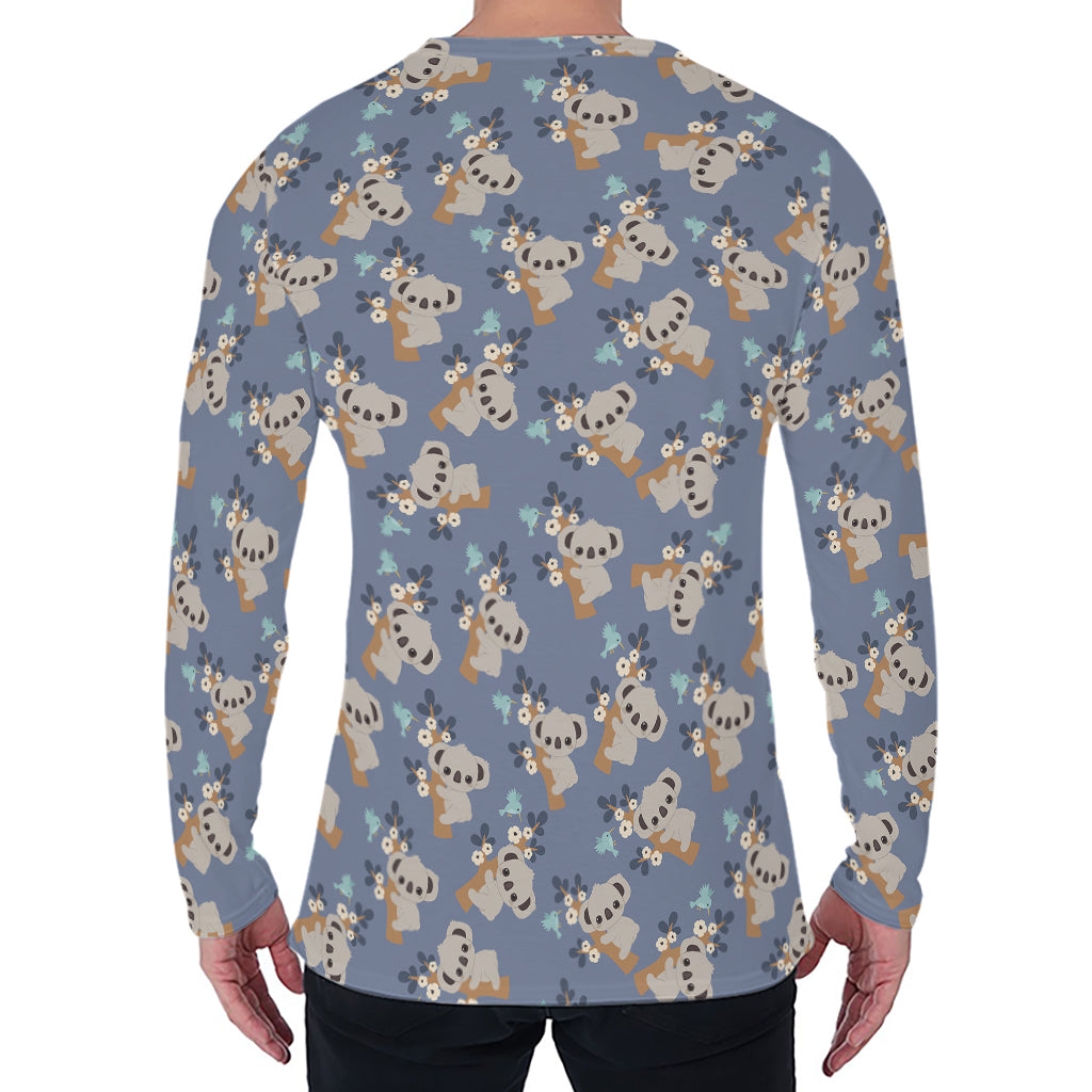 Baby Koala Pattern Print Men's Long Sleeve T-Shirt
