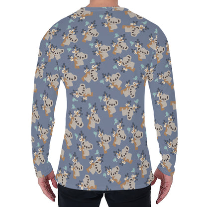 Baby Koala Pattern Print Men's Long Sleeve T-Shirt