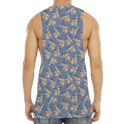 Baby Koala Pattern Print Men's Muscle Tank Top