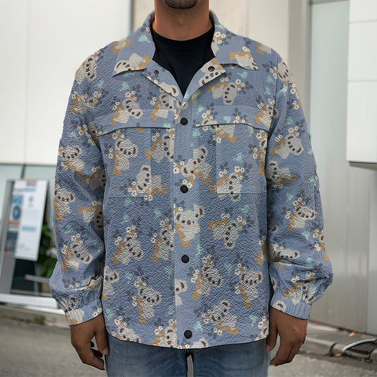 Baby Koala Pattern Print Men's Shirt Jacket