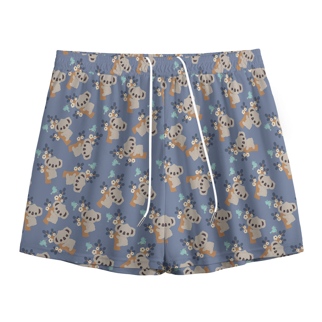 Baby Koala Pattern Print Mesh Shorts
