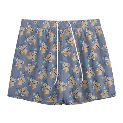 Baby Koala Pattern Print Mesh Shorts