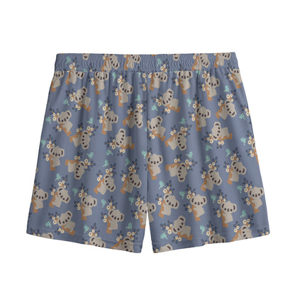 Baby Koala Pattern Print Mesh Shorts