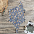 Baby Koala Pattern Print One Shoulder Bodysuit