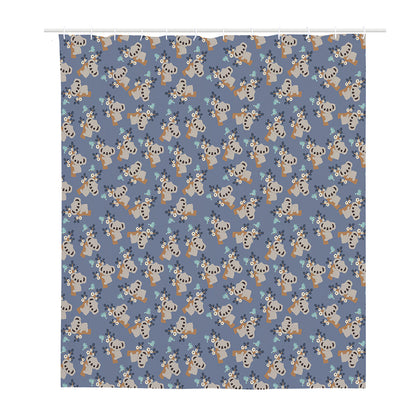 Baby Koala Pattern Print Polyester Shower Curtain