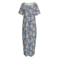 Baby Koala Pattern Print Short Sleeve Long Nightdress