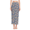 Baby Koala Pattern Print Side Slit Maxi Skirt
