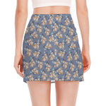 Baby Koala Pattern Print Side Slit Mini Skirt