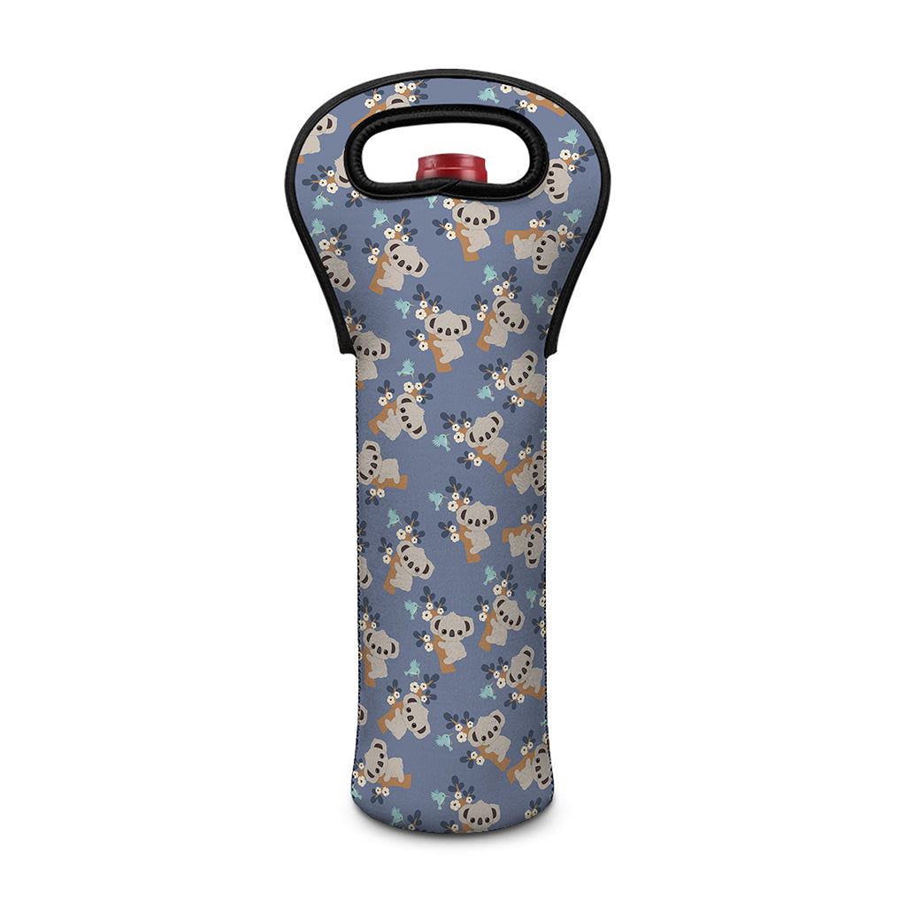 Baby Koala Pattern Print Single Neoprene Wine Tote