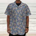 Baby Koala Pattern Print Textured Short Sleeve Shirt