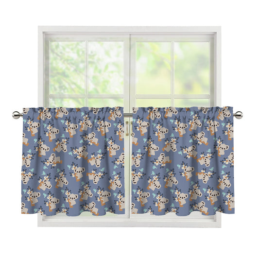 Baby Koala Pattern Print Tier Curtains