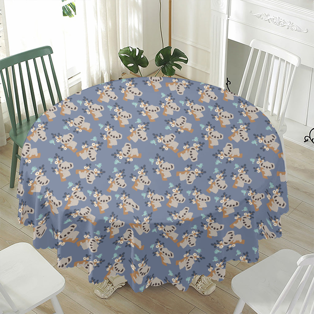 Baby Koala Pattern Print Waterproof Round Tablecloth