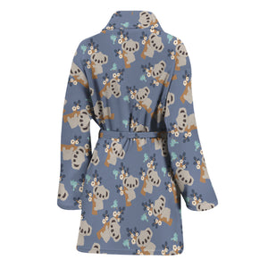 Baby Koala Pattern Print Women's Bathrobe