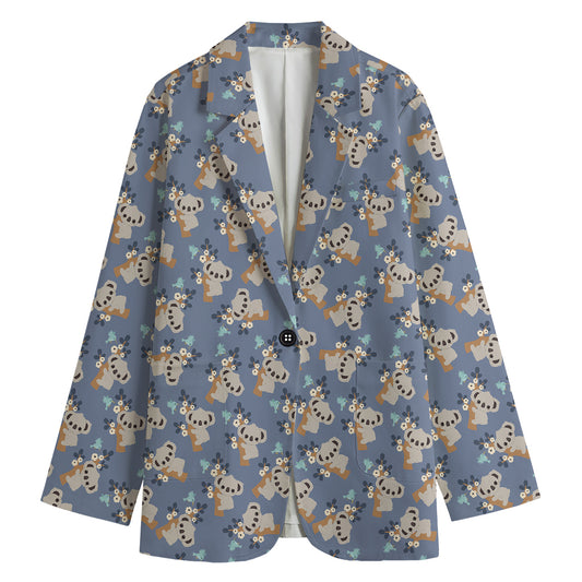 Baby Koala Pattern Print Women's Blazer