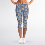 Baby Koala Pattern Print Women's Capri Leggings