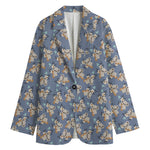Baby Koala Pattern Print Women's Cotton Blazer