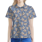 Baby Koala Pattern Print Women's Polo Shirt
