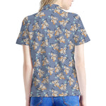 Baby Koala Pattern Print Women's Polo Shirt