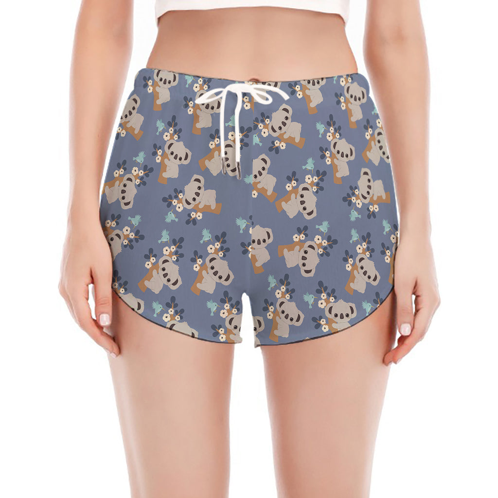 Baby Koala Pattern Print Women's Split Running Shorts