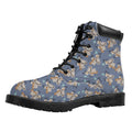 Baby Koala Pattern Print Padded Collar Lace Up Boots