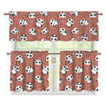 Baby Panda And Bamboo Pattern Print 3 Piece Kitchen Curtains