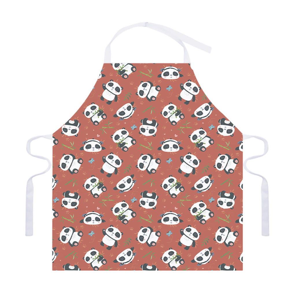 Baby Panda And Bamboo Pattern Print Adjustable Apron