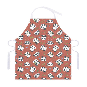 Baby Panda And Bamboo Pattern Print Adjustable Apron