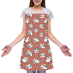 Baby Panda And Bamboo Pattern Print Adjustable Apron