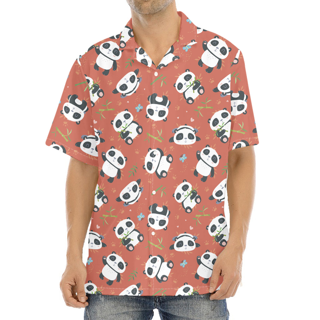 Baby Panda And Bamboo Pattern Print Aloha Shirt