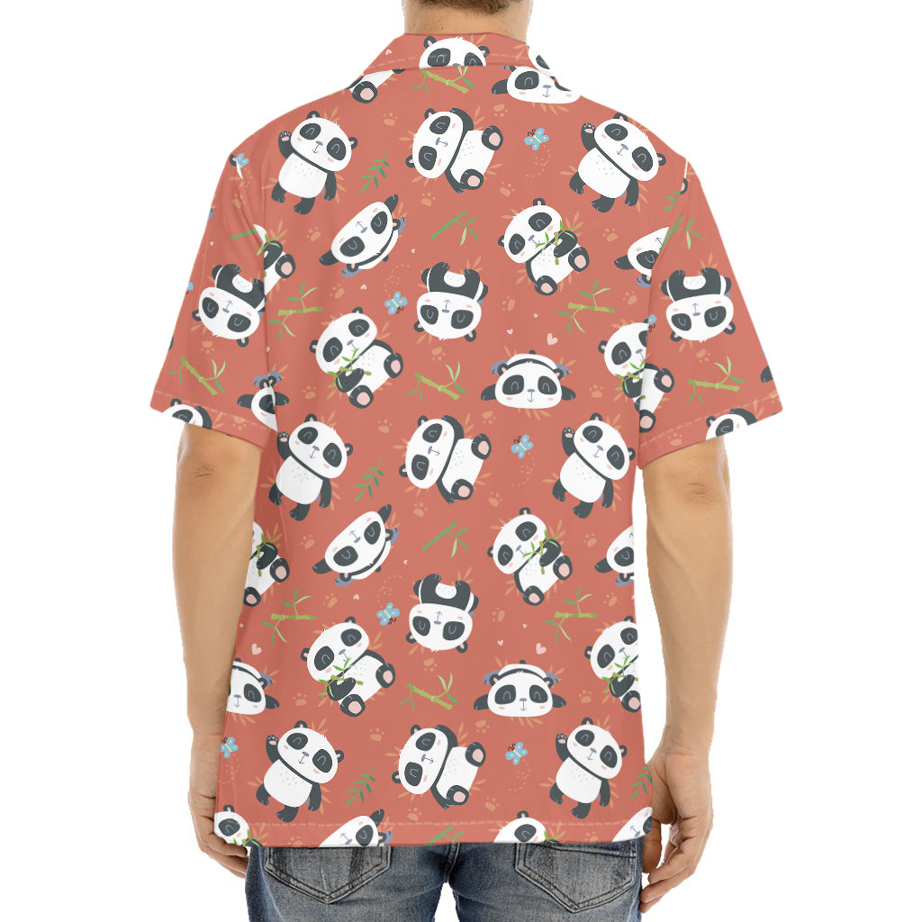 Baby Panda And Bamboo Pattern Print Aloha Shirt