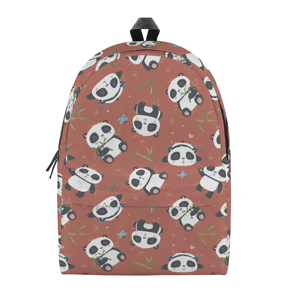 Baby Panda And Bamboo Pattern Print Backpack