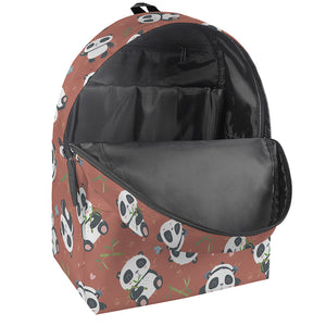 Baby Panda And Bamboo Pattern Print Backpack