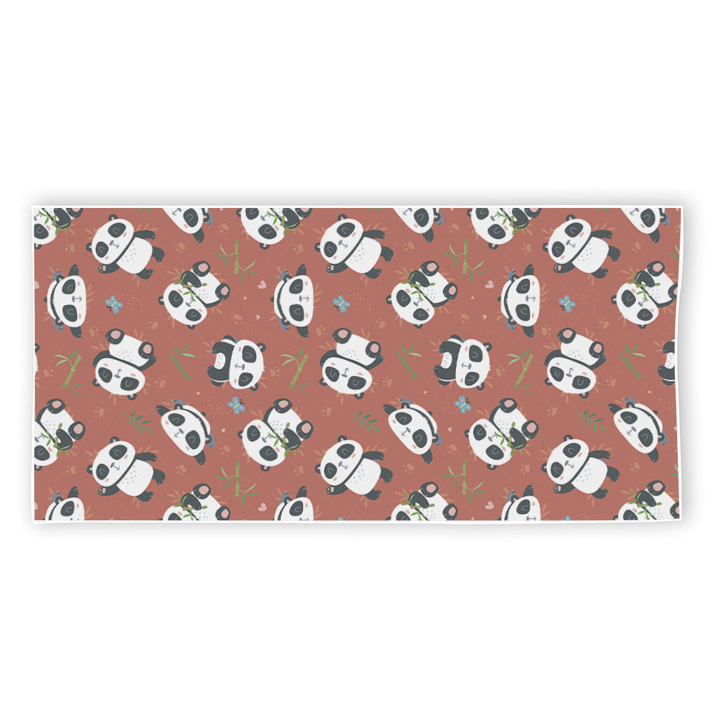 Baby Panda And Bamboo Pattern Print Beach Towel