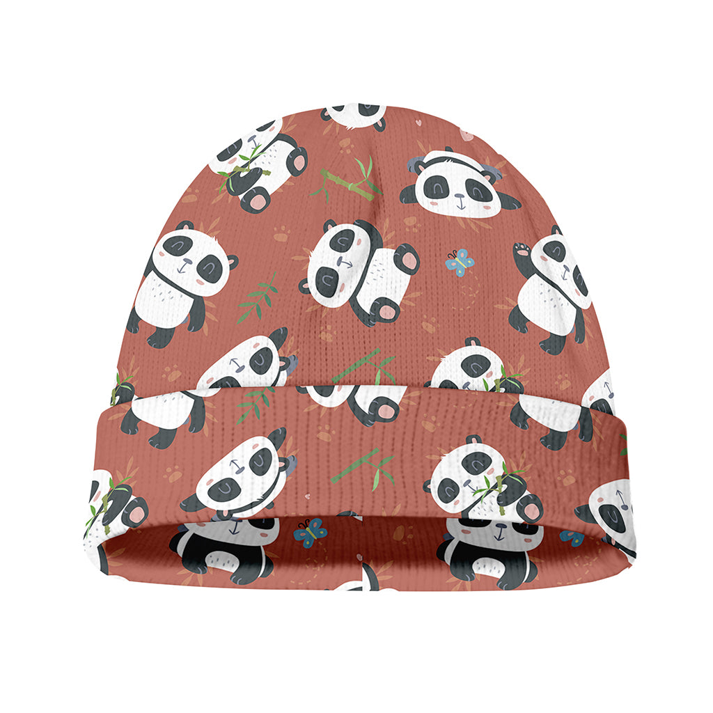 Baby Panda And Bamboo Pattern Print Beanie