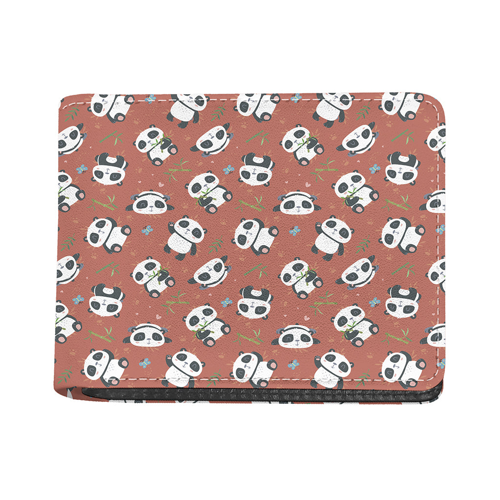 Baby Panda And Bamboo Pattern Print Bifold Wallet