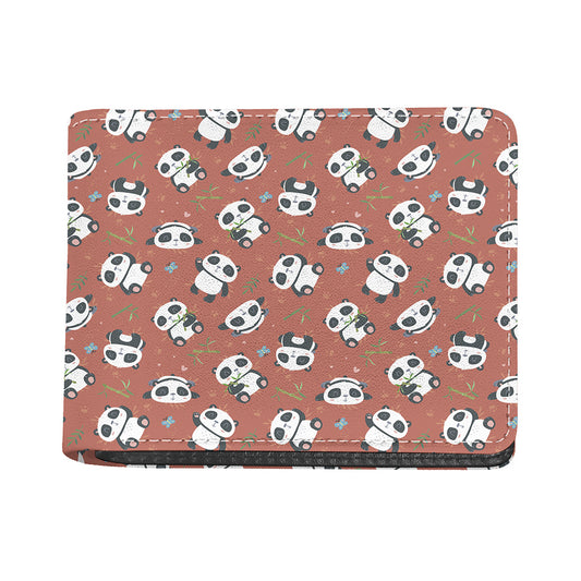Baby Panda And Bamboo Pattern Print Bifold Wallet
